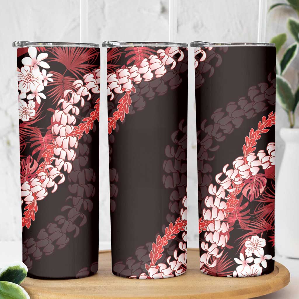 Ulaula Aloha Hawaii Lei Skinny Tumbler Tropical Flowers Elegant Vibe LT14 - Polynesian Pride