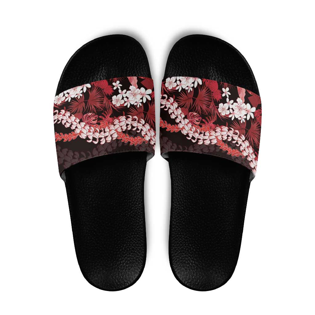 Ulaula Aloha Hawaii Lei Slide Sandals Tropical Flowers Elegant Vibe - Polynesian Pride