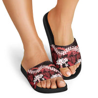 Ulaula Aloha Hawaii Lei Slide Sandals Tropical Flowers Elegant Vibe - Polynesian Pride
