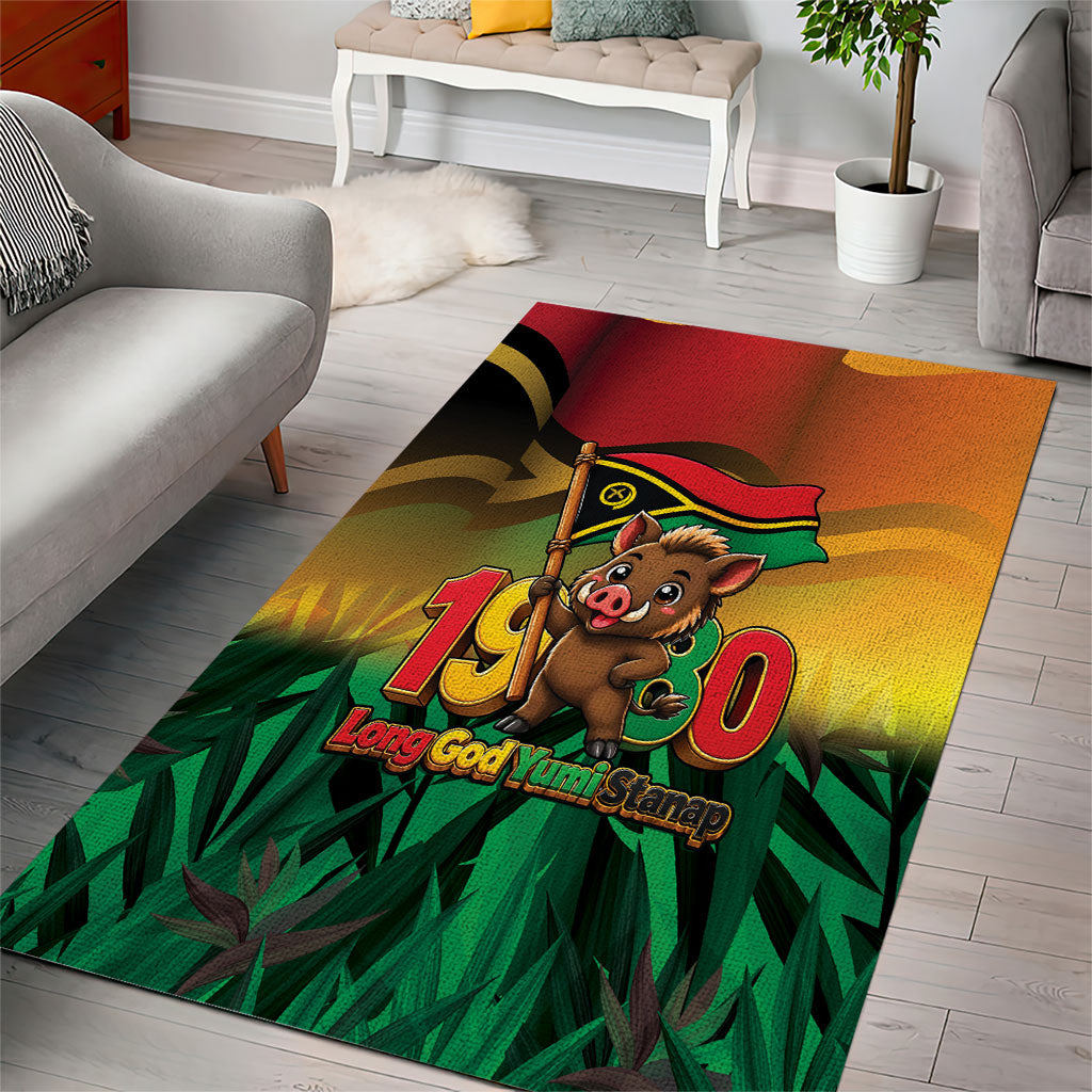 Vanuatu Independence Day Area Rug Chibi Boar Proud To Be A Ni-Van LT14 - Polynesian Pride