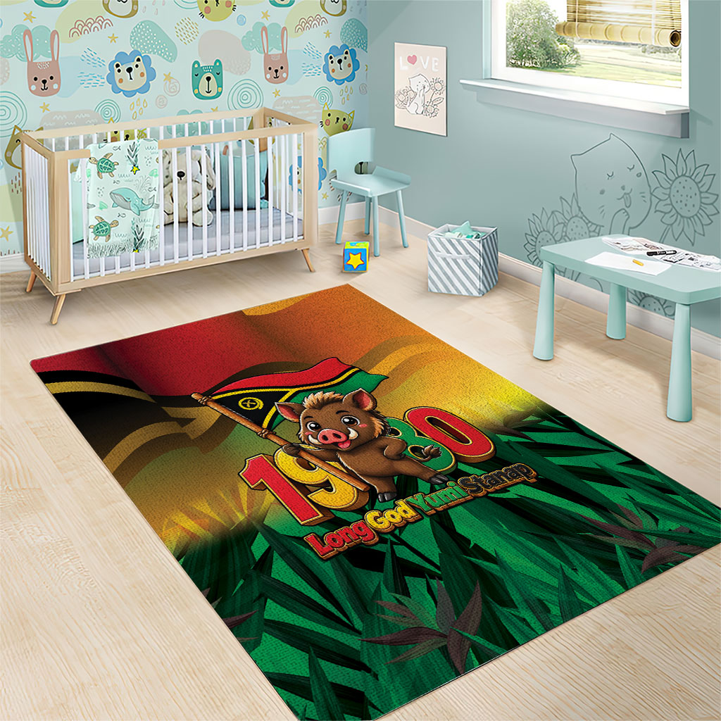 Vanuatu Independence Day Area Rug Chibi Boar Proud To Be A Ni-Van LT14 - Polynesian Pride