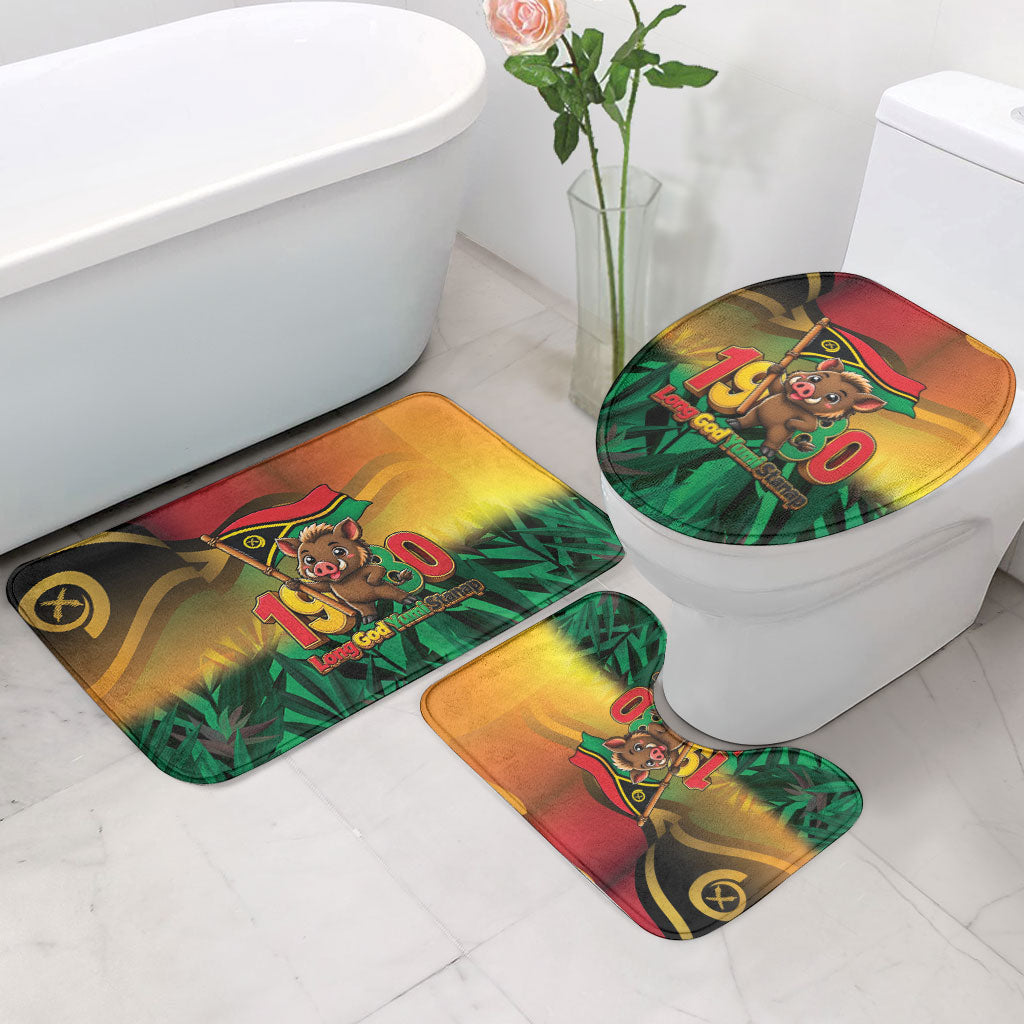 Vanuatu Independence Day Bathroom Set Chibi Boar Proud To Be A Ni-Van LT14 - Polynesian Pride