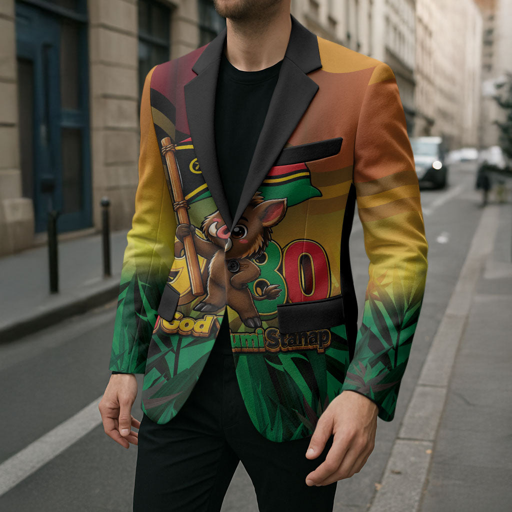 Vanuatu Independence Day Blazer Chibi Boar Proud To Be A Ni-Van LT14 - Polynesian Pride