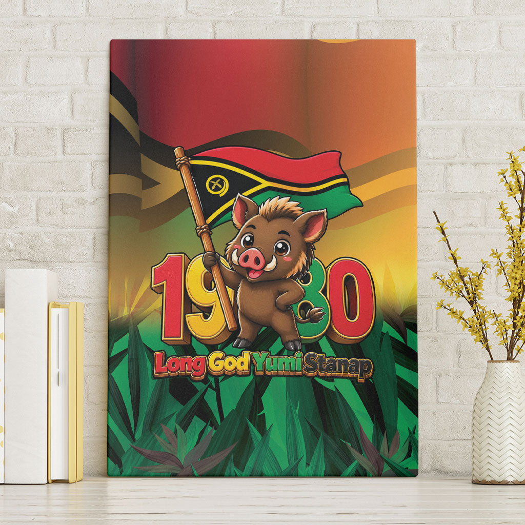 Vanuatu Independence Day Canvas Wall Art Chibi Boar Proud To Be A Ni-Van LT14 Without Frame Multicolor - Polynesian Pride