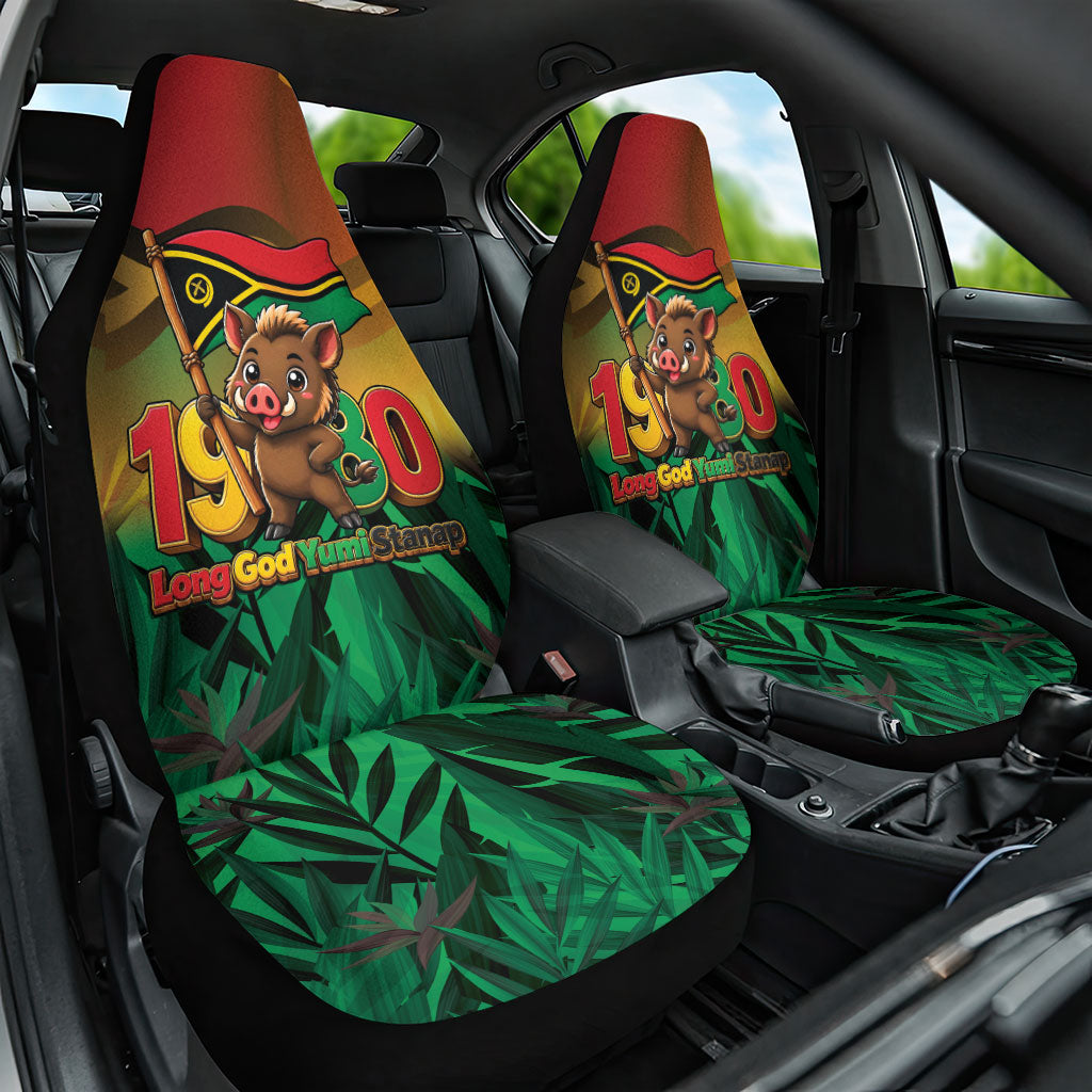 Vanuatu Independence Day Car Seat Cover Chibi Boar Proud To Be A Ni-Van LT14 One Size Multicolor - Polynesian Pride