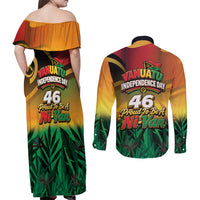 Vanuatu Independence Day Couples Matching Off Shoulder Maxi Dress and Long Sleeve Button Shirt Chibi Boar Proud To Be A Ni-Van LT14 - Polynesian Pride