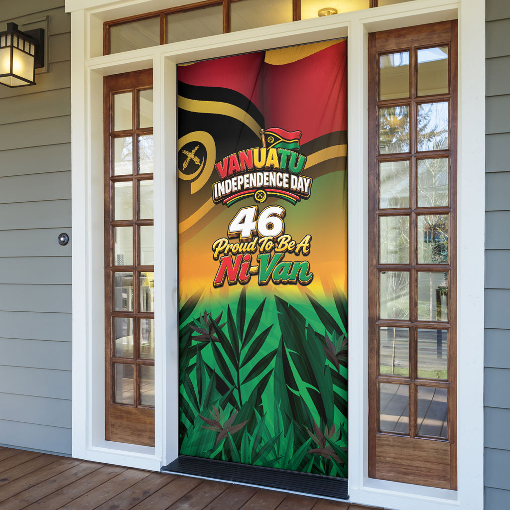 Vanuatu Independence Day Door Cover Chibi Boar Proud To Be A Ni-Van LT14 - Polynesian Pride