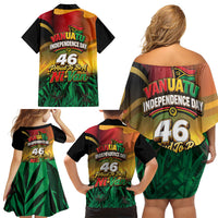 Vanuatu Independence Day Family Matching Off Shoulder Short Dress and Hawaiian Shirt Chibi Boar Proud To Be A Ni-Van LT14 - Polynesian Pride