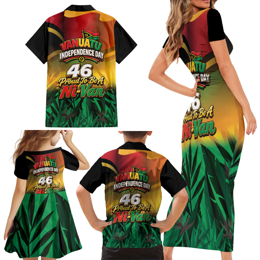 Vanuatu Independence Day Family Matching Short Sleeve Bodycon Dress and Hawaiian Shirt Chibi Boar Proud To Be A Ni-Van LT14 - Polynesian Pride