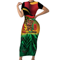 Vanuatu Independence Day Family Matching Short Sleeve Bodycon Dress and Hawaiian Shirt Chibi Boar Proud To Be A Ni-Van LT14 Mom's Dress Multicolor - Polynesian Pride