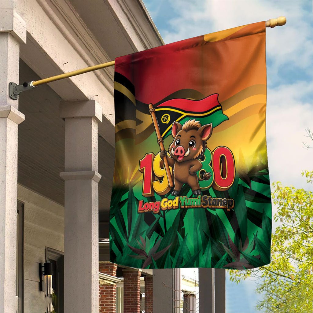 Vanuatu Independence Day Garden Flag Chibi Boar Proud To Be A Ni-Van LT14 House Flag Multicolor - Polynesian Pride