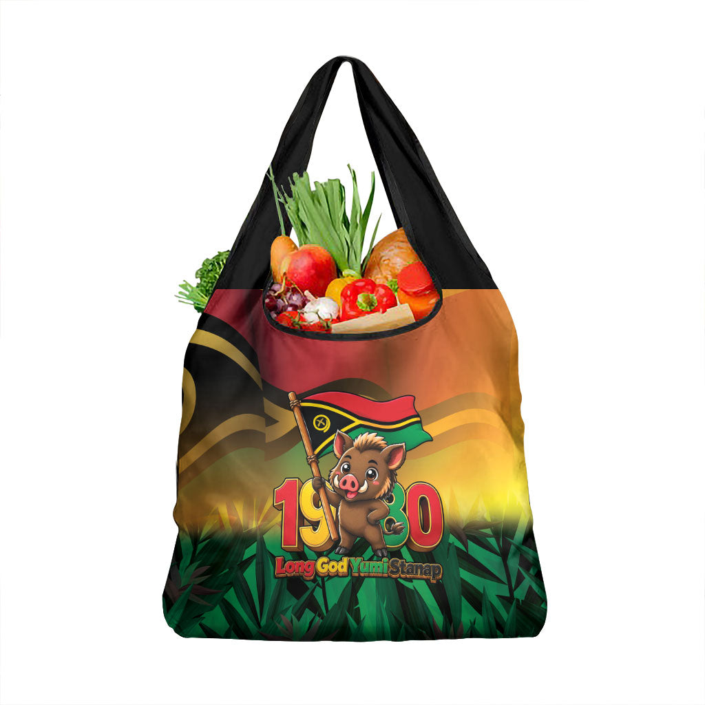 Vanuatu Independence Day Grocery Bag Chibi Boar Proud To Be A Ni-Van LT14 1-pack One Size Multicolor - Polynesian Pride