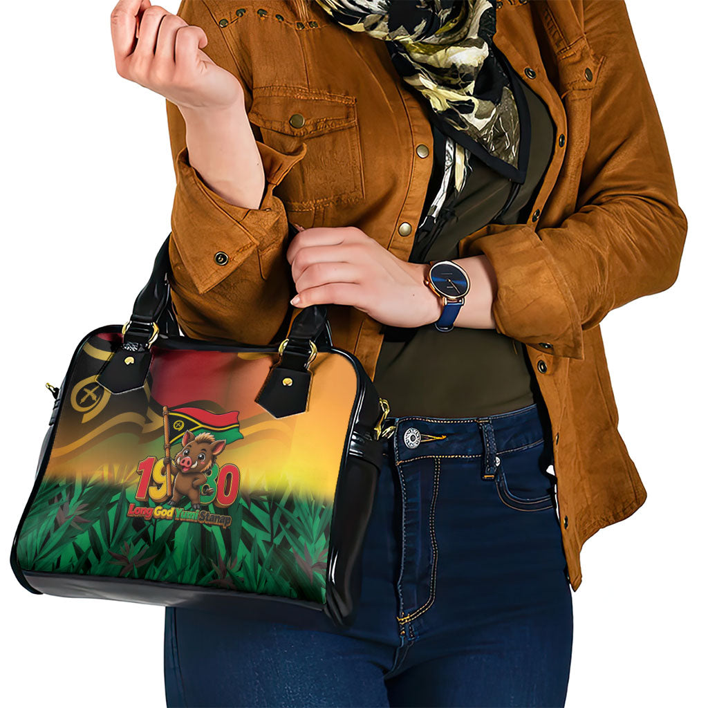 Vanuatu Independence Day Shoulder Handbag Chibi Boar Proud To Be A Ni-Van LT14 - Polynesian Pride