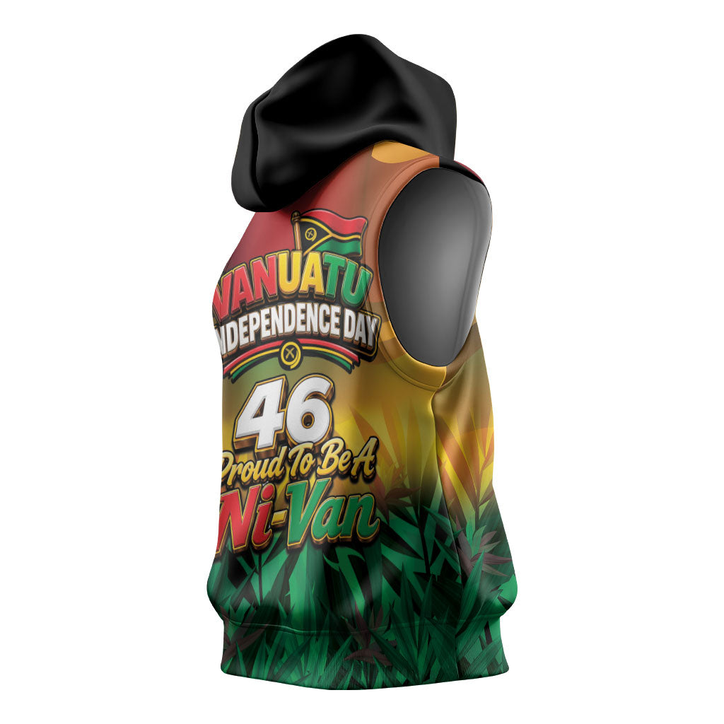 Vanuatu Independence Day Sleeveless Hoodie Chibi Boar Proud To Be A Ni-Van LT14 - Polynesian Pride
