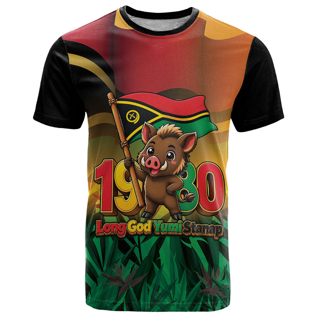 Vanuatu Independence Day T Shirt Chibi Boar Proud To Be A Ni-Van LT14 Multicolor - Polynesian Pride