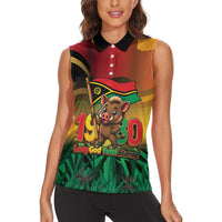 Vanuatu Independence Day Women Sleeveless Polo Shirt Chibi Boar Proud To Be A Ni-Van LT14 - Polynesian Pride