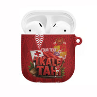 Tonga Rugby Custom AirPods Case 2026 Go Ikale Tahi Ngatu Pattern LT14 Red - Polynesian Pride