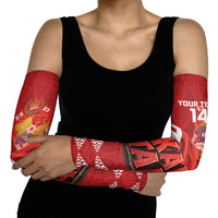 Tonga Rugby Custom Arm Sleeves 2026 Go Ikale Tahi Ngatu Pattern LT14 - Polynesian Pride