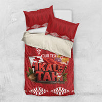 Tonga Rugby Custom Bedding Set 2026 Go Ikale Tahi Ngatu Pattern LT14 US Twin 172cm x 218cm Red - Polynesian Pride
