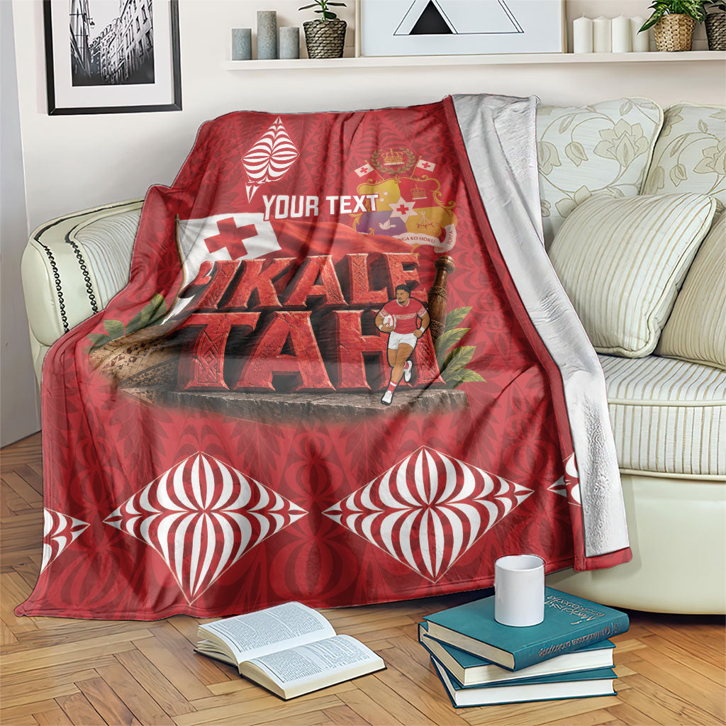 Tonga Rugby Custom Blanket 2026 Go Ikale Tahi Ngatu Pattern LT14 Red - Polynesian Pride
