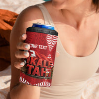 Tonga Rugby Custom 4 in 1 Can Cooler Tumbler 2026 Go Ikale Tahi Ngatu Pattern LT14 - Polynesian Pride