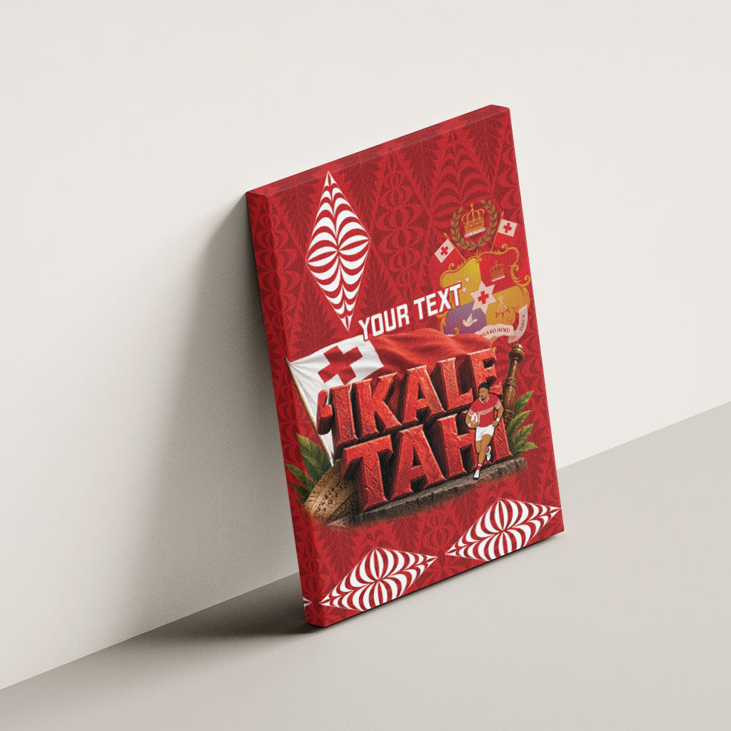Tonga Rugby Custom Canvas Wall Art 2026 Go Ikale Tahi Ngatu Pattern LT14 - Polynesian Pride