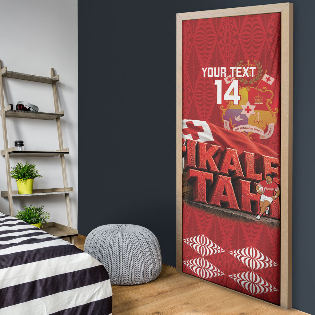 Tonga Rugby Custom Door Cover 2026 Go Ikale Tahi Ngatu Pattern LT14 - Polynesian Pride