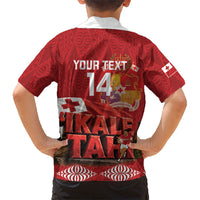 Tonga Rugby Custom Family Matching Off Shoulder Maxi Dress and Hawaiian Shirt 2026 Go Ikale Tahi Ngatu Pattern LT14 - Polynesian Pride