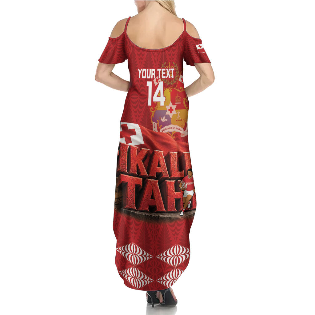 Tonga Rugby Custom Family Matching Summer Maxi Dress and Hawaiian Shirt 2026 Go Ikale Tahi Ngatu Pattern LT14 - Polynesian Pride