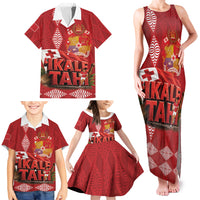 Tonga Rugby Custom Family Matching Tank Maxi Dress and Hawaiian Shirt 2026 Go Ikale Tahi Ngatu Pattern LT14 - Polynesian Pride