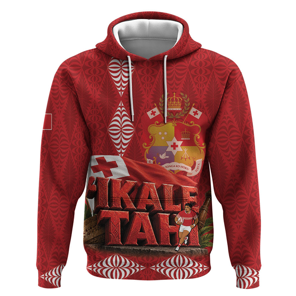 Tonga Rugby Custom Hoodie 2026 Go Ikale Tahi Ngatu Pattern LT14 Pullover Hoodie Red - Polynesian Pride
