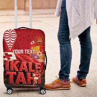 Tonga Rugby Custom Luggage Cover 2026 Go Ikale Tahi Ngatu Pattern LT14 Red - Polynesian Pride