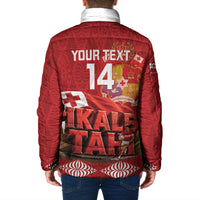 Tonga Rugby Custom Padded Jacket 2026 Go Ikale Tahi Ngatu Pattern LT14 - Polynesian Pride