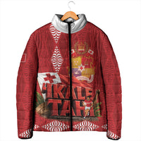 Tonga Rugby Custom Padded Jacket 2026 Go Ikale Tahi Ngatu Pattern LT14 - Polynesian Pride