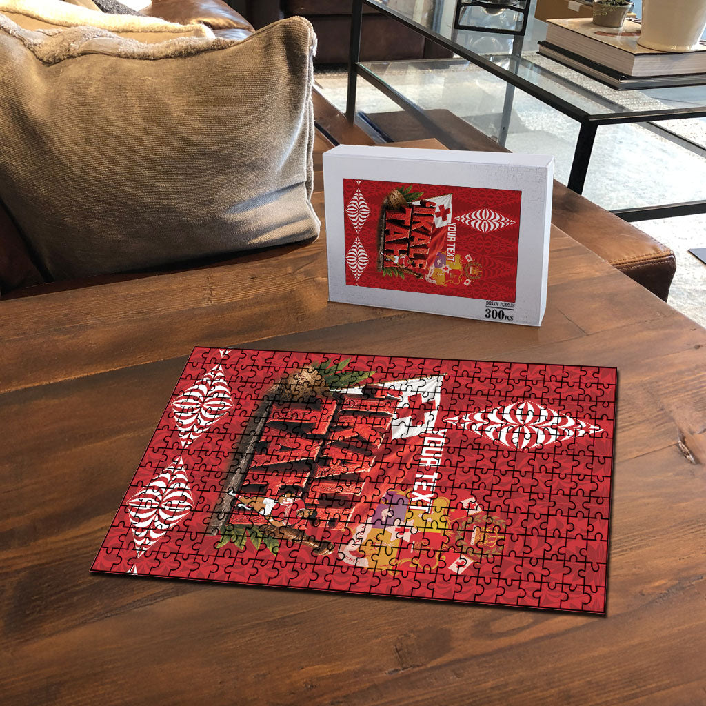 Tonga Rugby Custom Puzzle 2026 Go Ikale Tahi Ngatu Pattern LT14 - Polynesian Pride