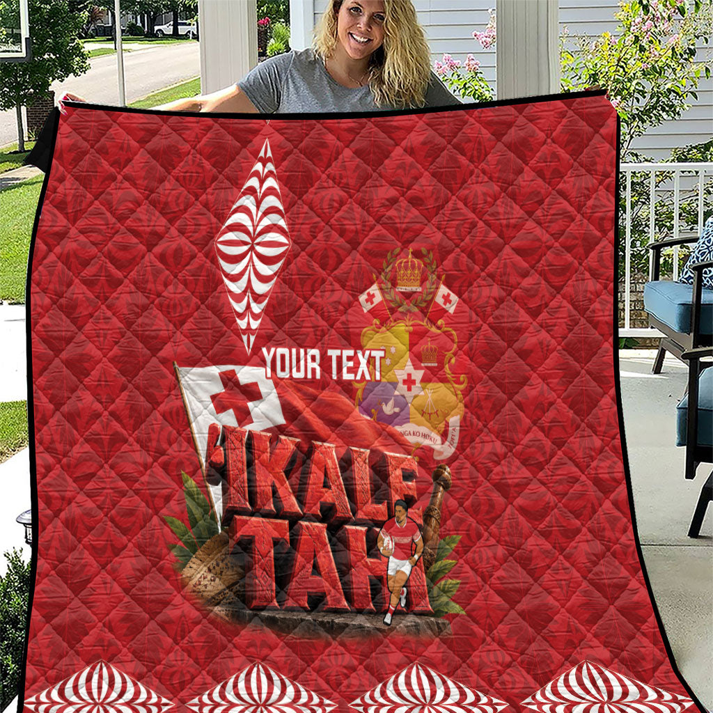 Tonga Rugby Custom Quilt 2026 Go Ikale Tahi Ngatu Pattern LT14 Red - Polynesian Pride