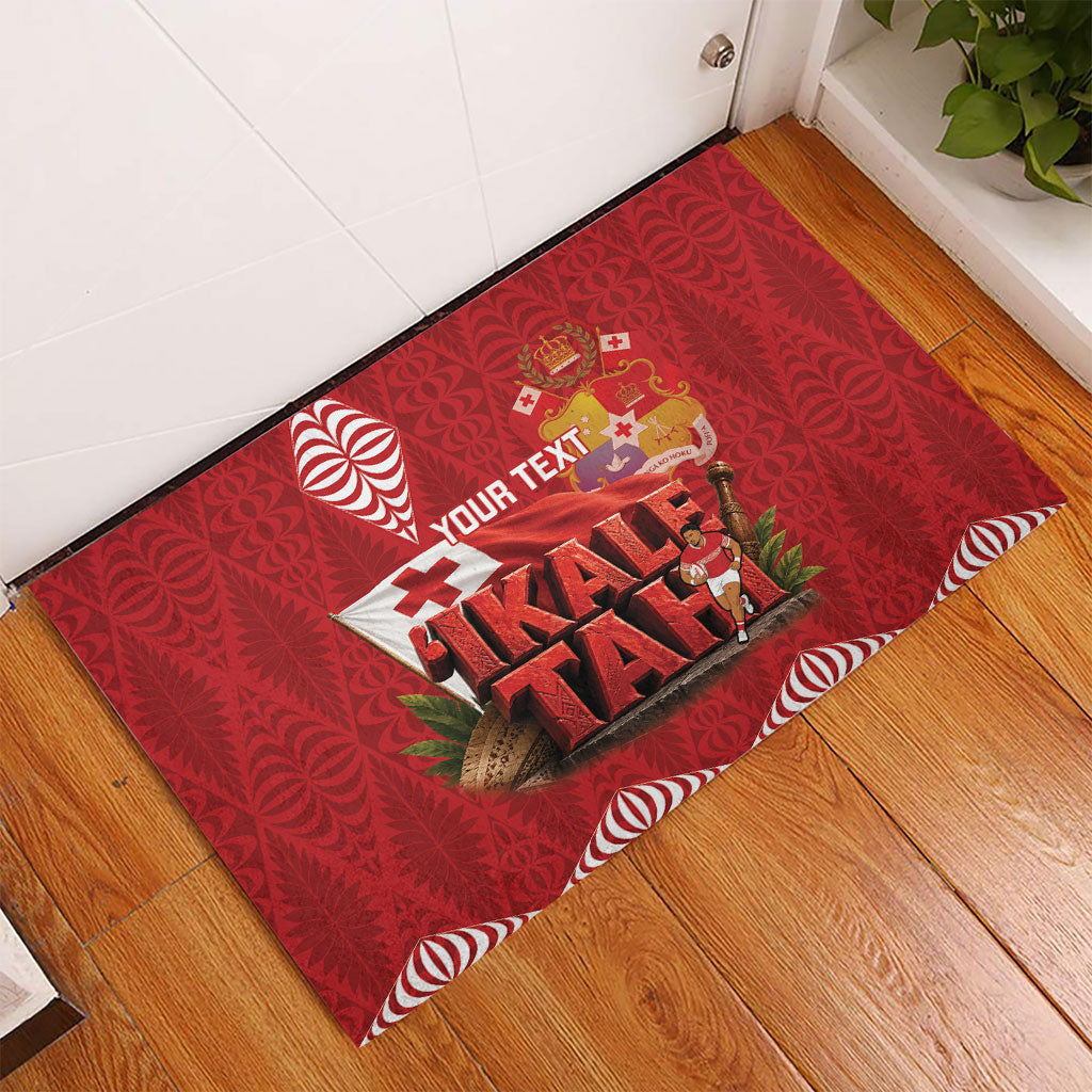 Tonga Rugby Custom Rubber Doormat 2026 Go Ikale Tahi Ngatu Pattern LT14 - Polynesian Pride