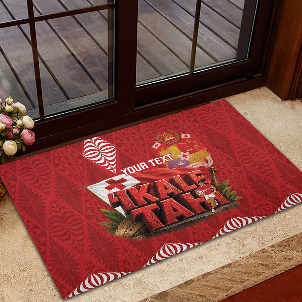 Tonga Rugby Custom Rubber Doormat 2026 Go Ikale Tahi Ngatu Pattern LT14 - Polynesian Pride