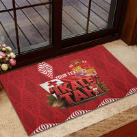 Tonga Rugby Custom Rubber Doormat 2026 Go Ikale Tahi Ngatu Pattern LT14 - Polynesian Pride