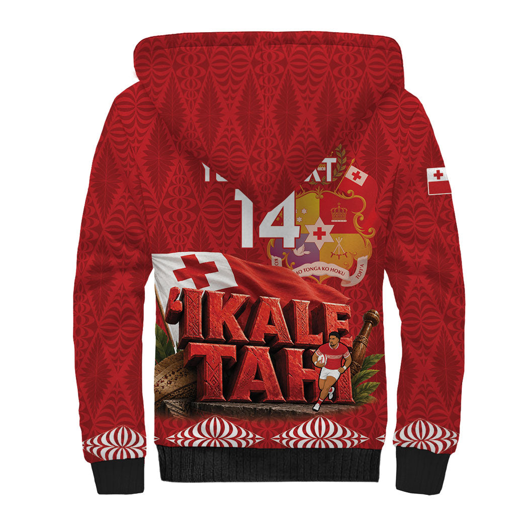 Tonga Rugby Custom Sherpa Hoodie 2026 Go Ikale Tahi Ngatu Pattern LT14 - Polynesian Pride