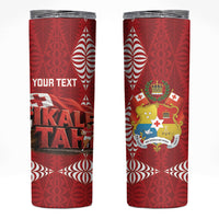 Tonga Rugby Custom Skinny Tumbler 2026 Go Ikale Tahi Ngatu Pattern LT14 Red - Polynesian Pride