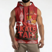 Tonga Rugby Custom Sleeveless Hoodie 2026 Go Ikale Tahi Ngatu Pattern LT14 - Polynesian Pride