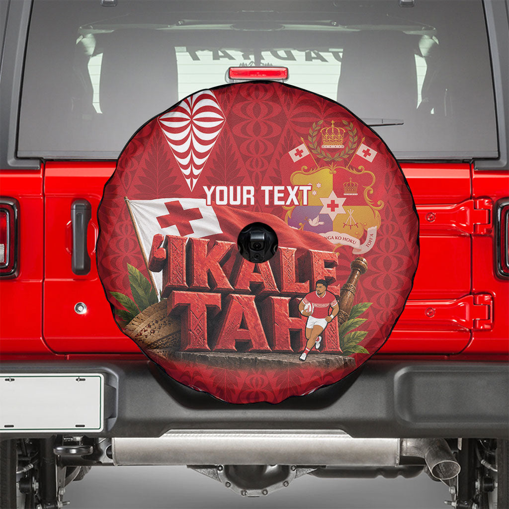 Tonga Rugby Custom Spare Tire Cover 2026 Go Ikale Tahi Ngatu Pattern LT14 - Polynesian Pride