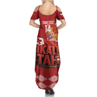 Tonga Rugby Custom Summer Maxi Dress 2026 Go Ikale Tahi Ngatu Pattern LT14 - Polynesian Pride