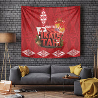 Tonga Rugby Custom Tapestry 2026 Go Ikale Tahi Ngatu Pattern LT14 Red - Polynesian Pride