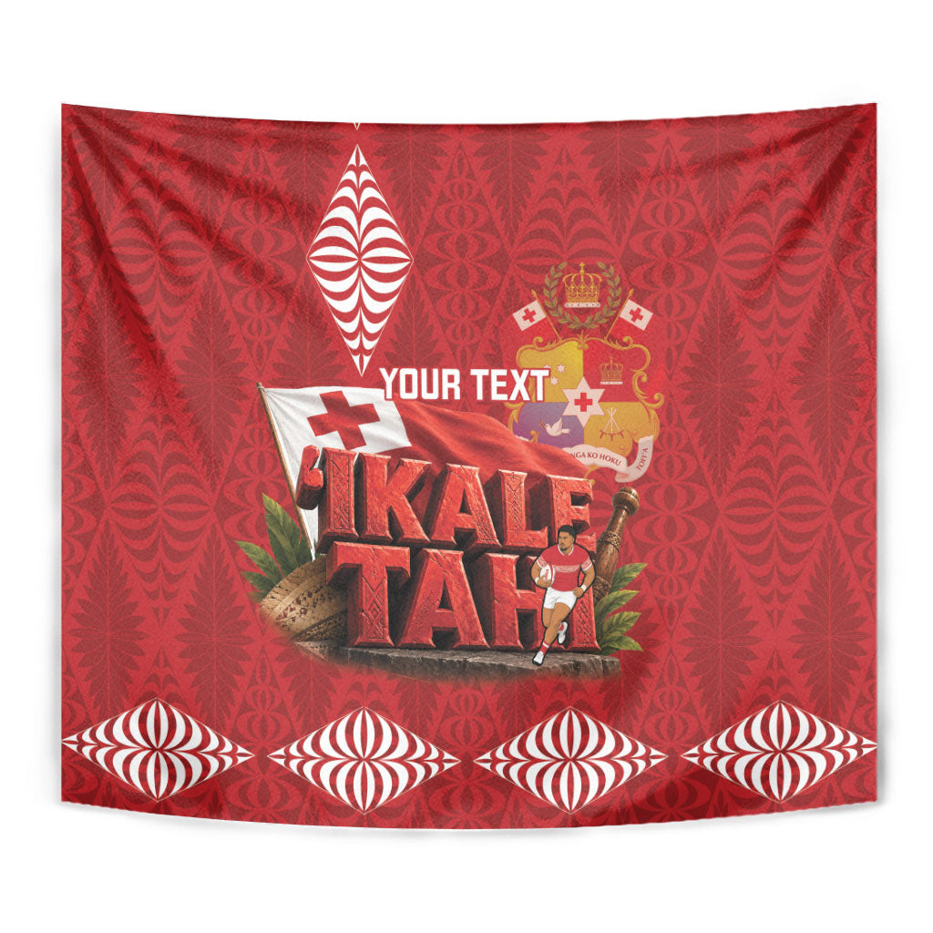 Tonga Rugby Custom Tapestry 2026 Go Ikale Tahi Ngatu Pattern LT14 - Polynesian Pride