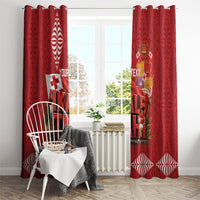 Tonga Rugby Custom Window Curtain 2026 Go Ikale Tahi Ngatu Pattern LT14 - Polynesian Pride