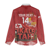 Tonga Rugby Custom Women Casual Shirt 2026 Go Ikale Tahi Ngatu Pattern LT14 - Polynesian Pride