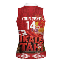 Tonga Rugby Custom Women Sleeveless Polo Shirt 2026 Go Ikale Tahi Ngatu Pattern LT14 - Polynesian Pride