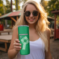 New Zealand and Ireland Rugby Skinny Tumbler All Black Maori Mix Shamrocks LT14 - Polynesian Pride